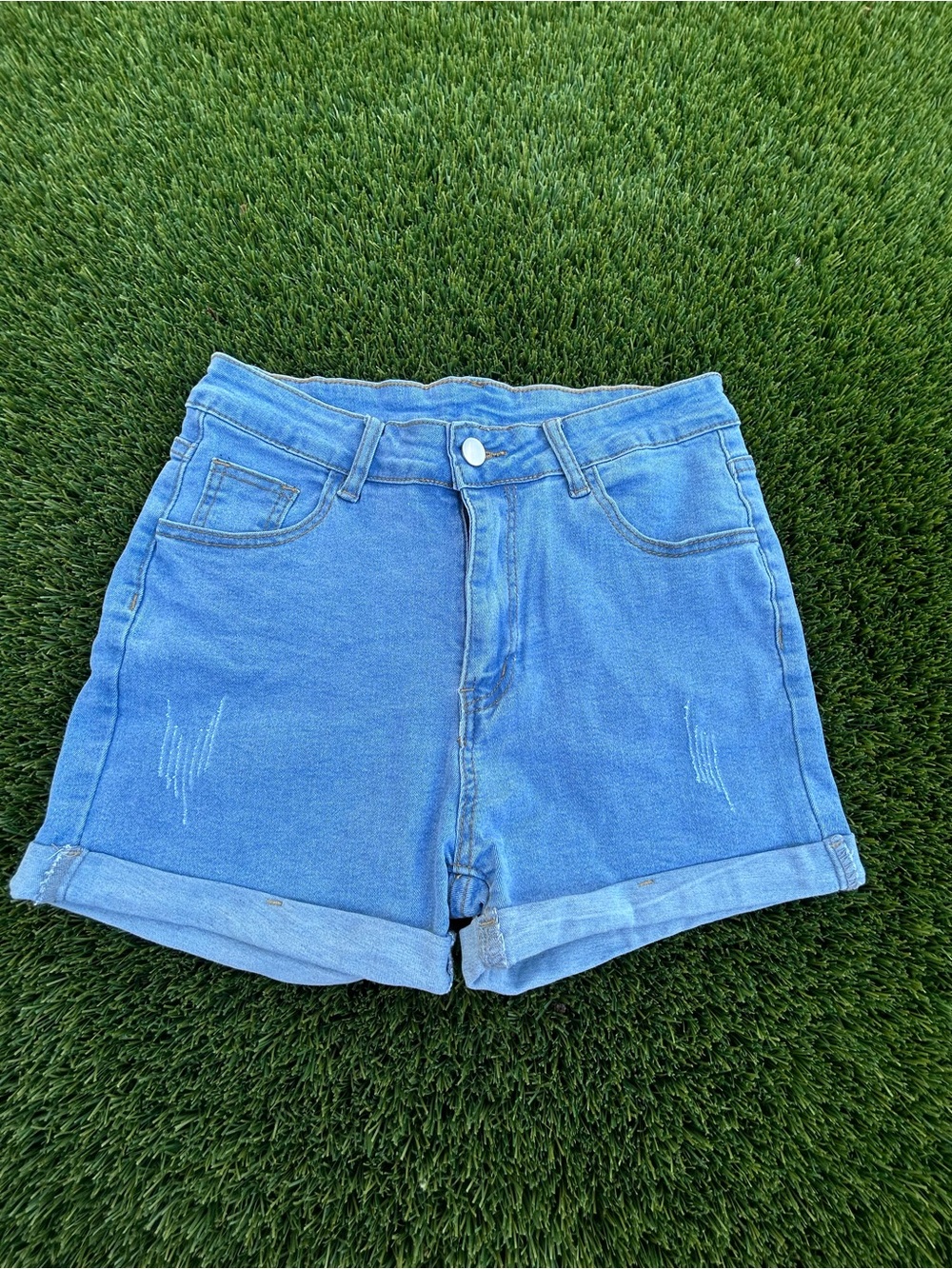 SHEIN Blue Denim High-Waist Women’s Shorts